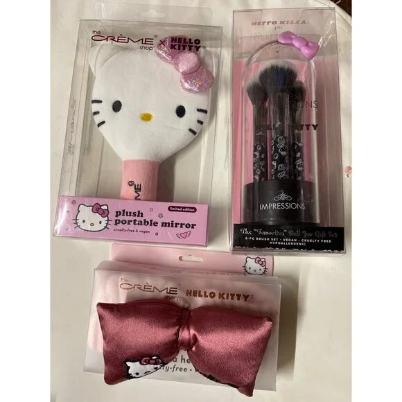 Hello Kitty Bluetooth Eye Mask & Beauty Set with Mirror - Lot of 7 New - Picture 3 of 4